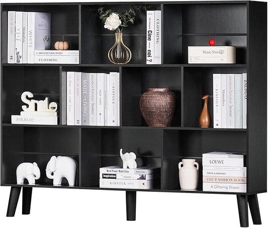 YAHARBO 10 Cube Large Bookshelf, 3 Tier Bookcase