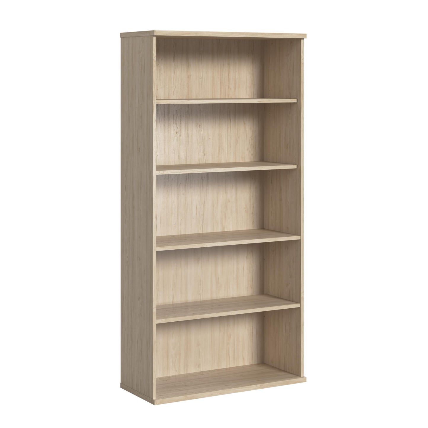 Bush Business Furniture Studio C Tall 5 Shelf Bookcase in Natural Elm, Large Bookshelf for Home or Professional Office