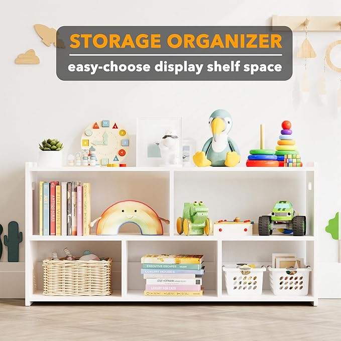 SpaceAid 5-Compartment Bookshelf, Montessori Bookcase