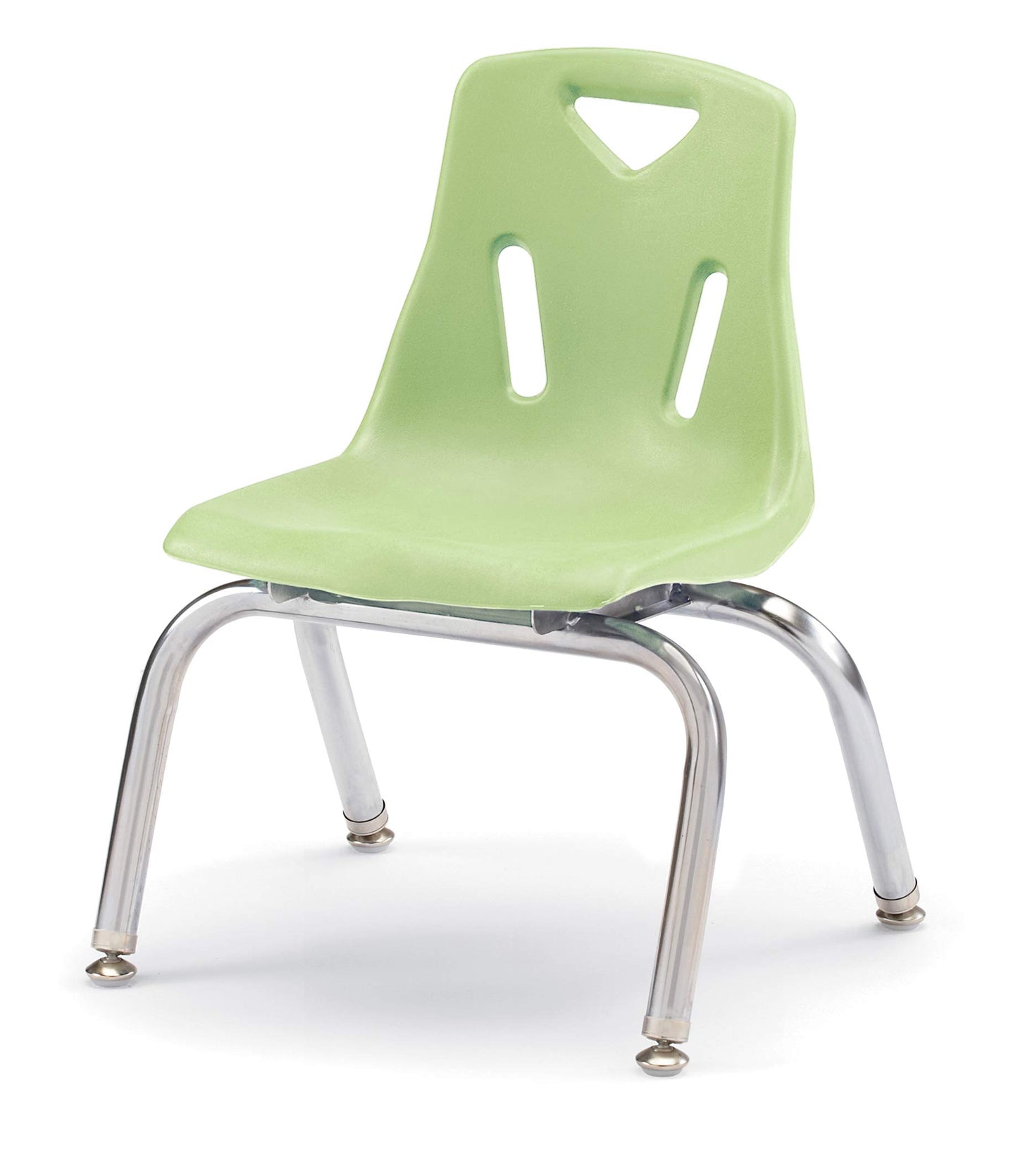 Jonti-Craft Berries 8140JC6130 Stacking Chairs with Chrome-Plated Legs, 10" Height, Key Lime, Pack of 6