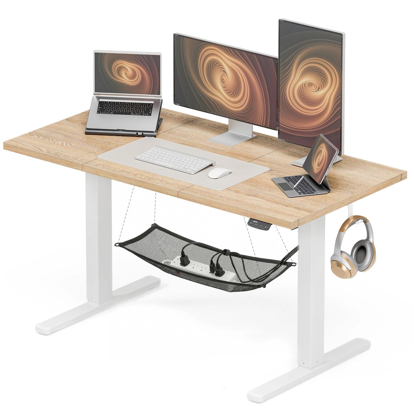 Acrolix Electric Standing Desk, Height Adjustable Home Office Desk with Memory Presets & Cable Management,Oak Sit Stand Desk for Work from Home, Ergonomic Computer Desk (48" x 24")