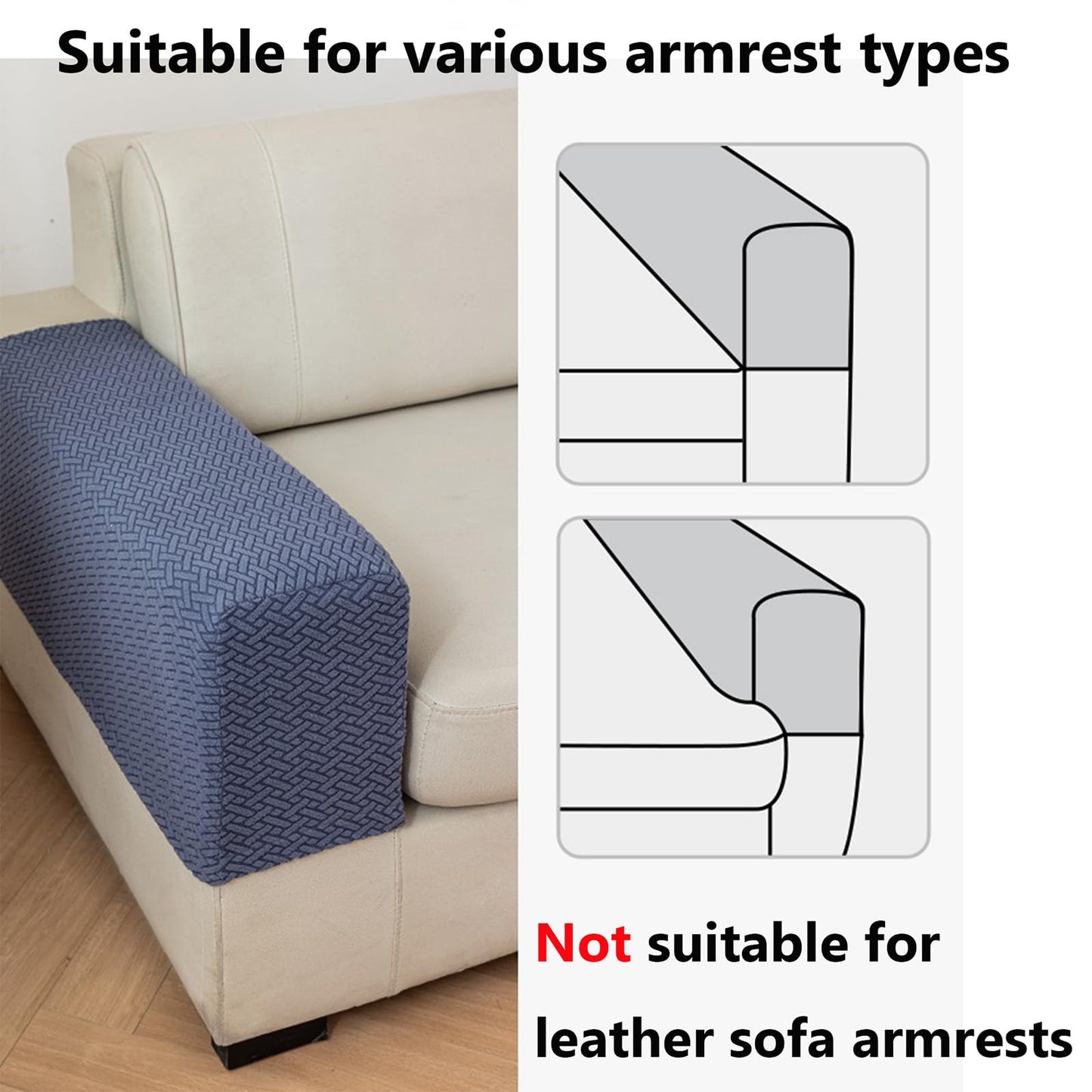 Yoovat Couch Arm Covers Sofa Arm Cover armrest Covers for Sofa Couch Armrest Cover Chair Arm Cover Set of 2 (Texture-Brown, Medium (Set of 2))