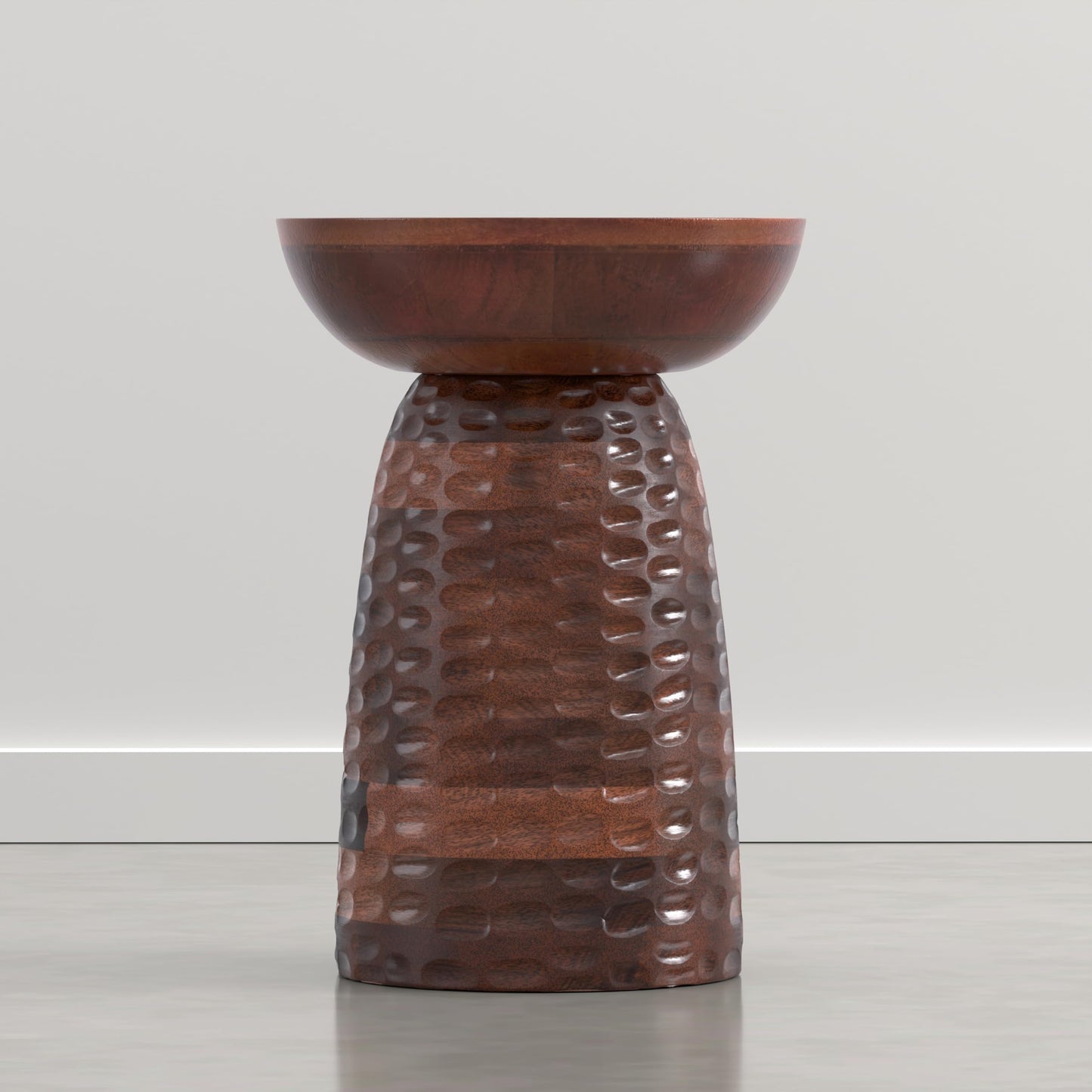 SIMPLIHOME Boyd End Table - 13 inch Wide Solid Mango Wood Round Accent Table in Warm Auburn Brown, Handcrafted Contemporary Nightstand or Lamp Stand for Living Room or Office, Assembled