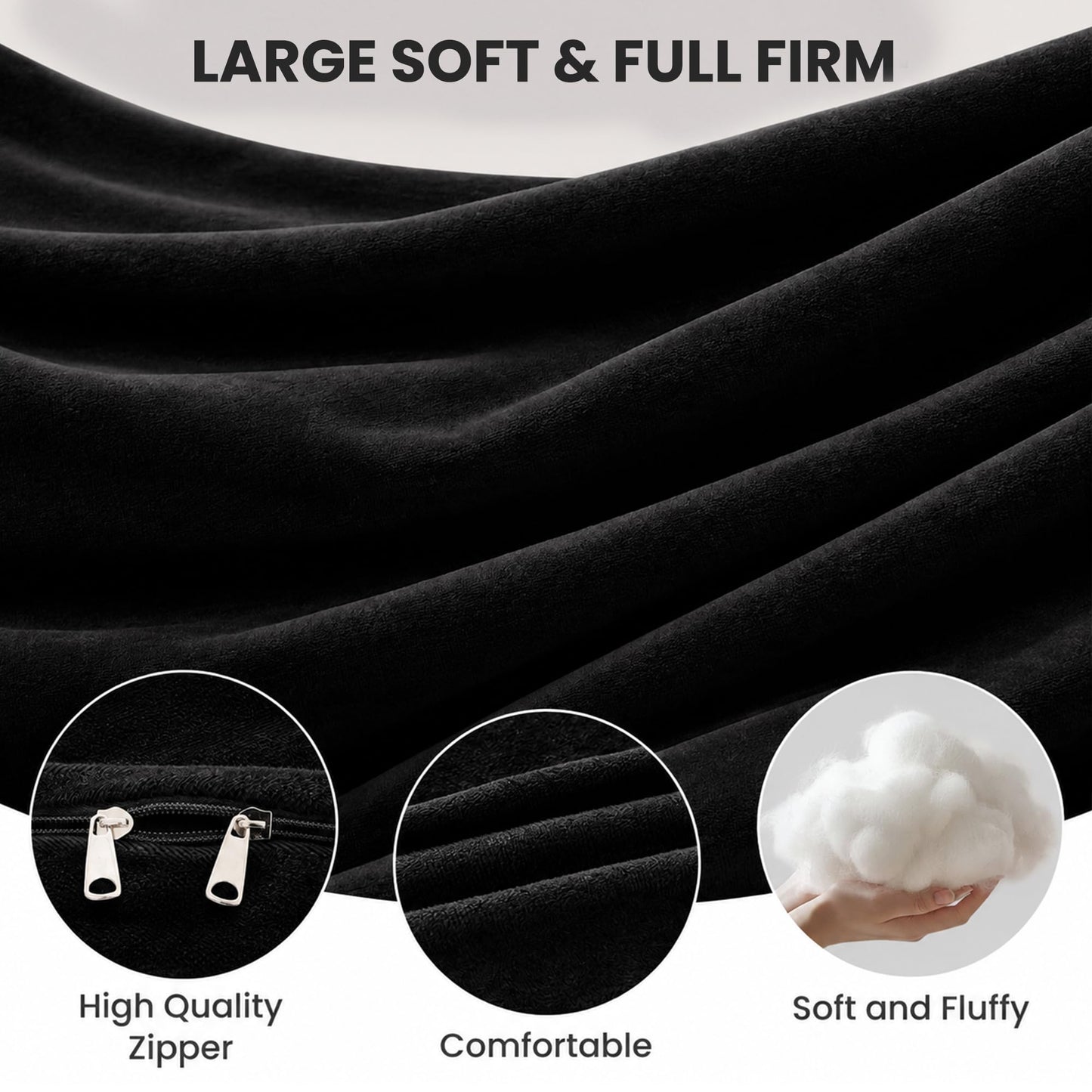 Jcickt Pregnancy Pillow for Sleeping,59 inch Maternity Pillow with Removable Washable Cover,J-Shaped Velvet Full Body Pregnant Pillow -Support for Backs,Legs, Belly, HIPS, Improve Sleep-Black