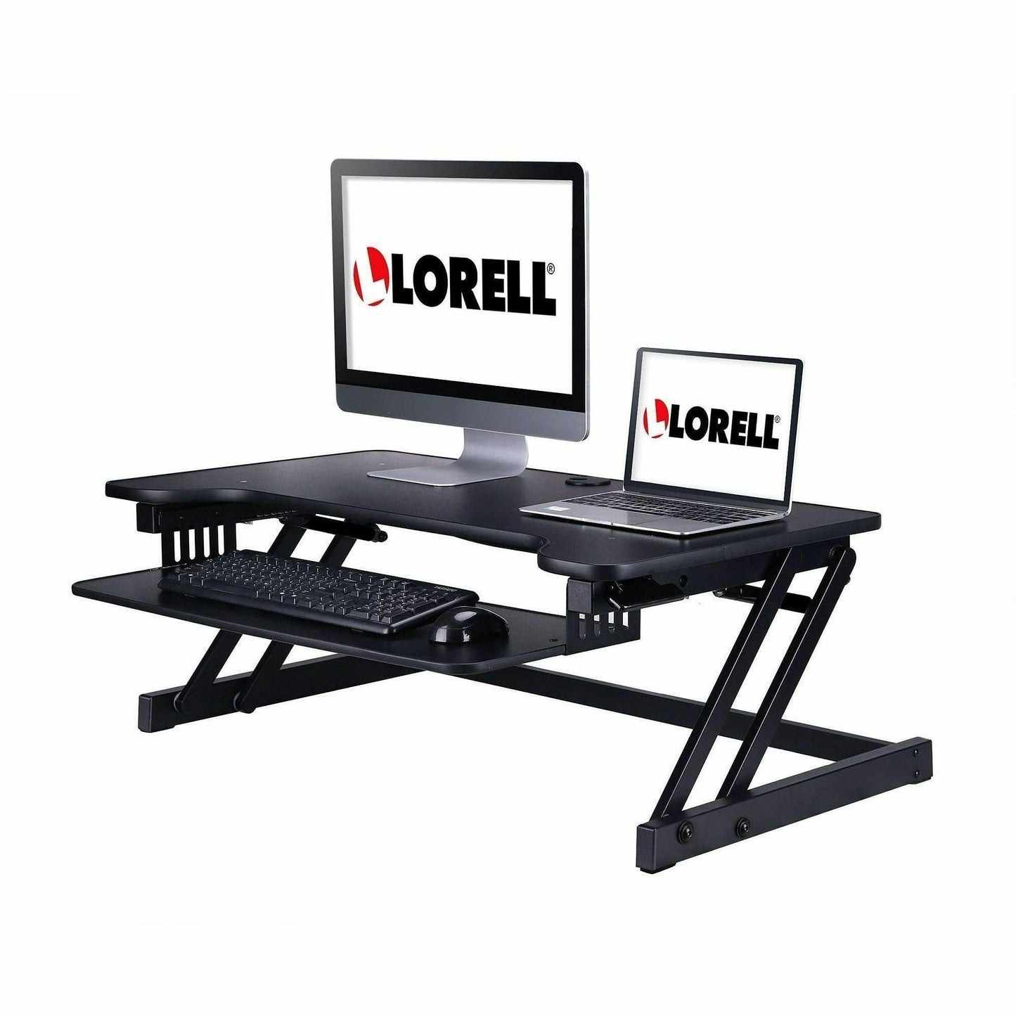 Lorell Adjustable Desk/Monitor Riser, Black