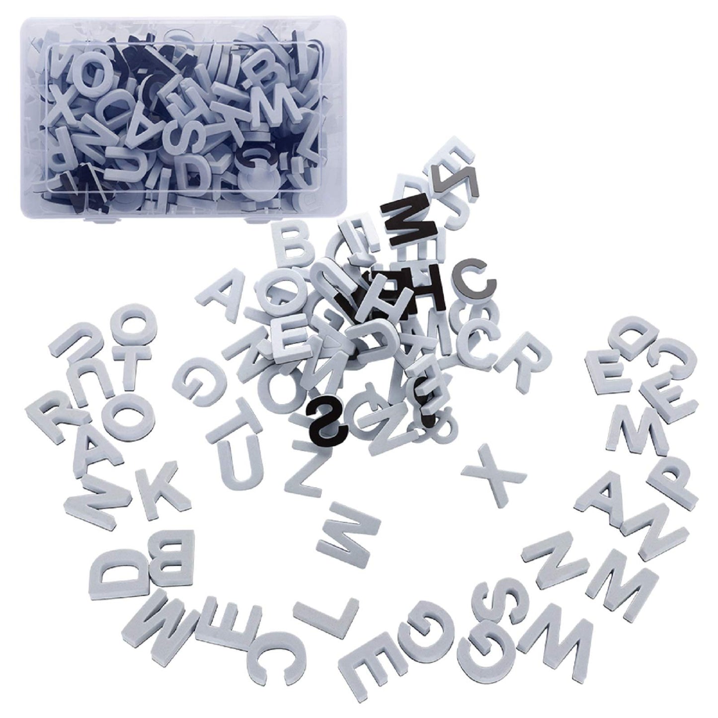 Firlar 124Pcs Magnetic Letters, Uppercase Alphabet ABC Magnets for Fridge Refrigerator, Foam Alphabet Letters Refrigerator Magnets Educational Tools for Spelling and Learning, White