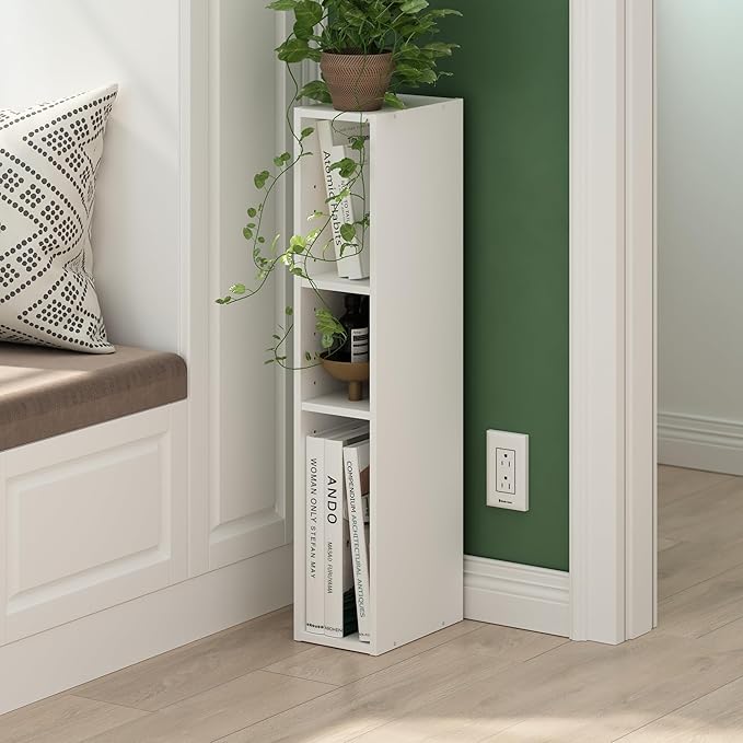Furinno Fulda Book Shelf, 3-Tier Narrow Bookshelf, Bookcase