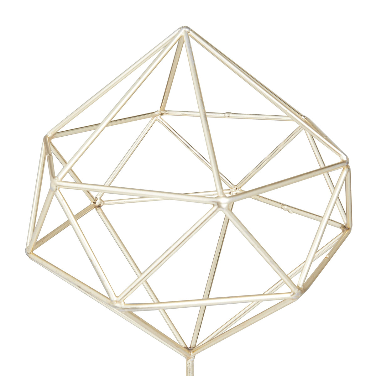 CosmoLiving by Cosmopolitan Marble Geometric Sculpture with Marble Base, 9" x 9" x 22", Gold
