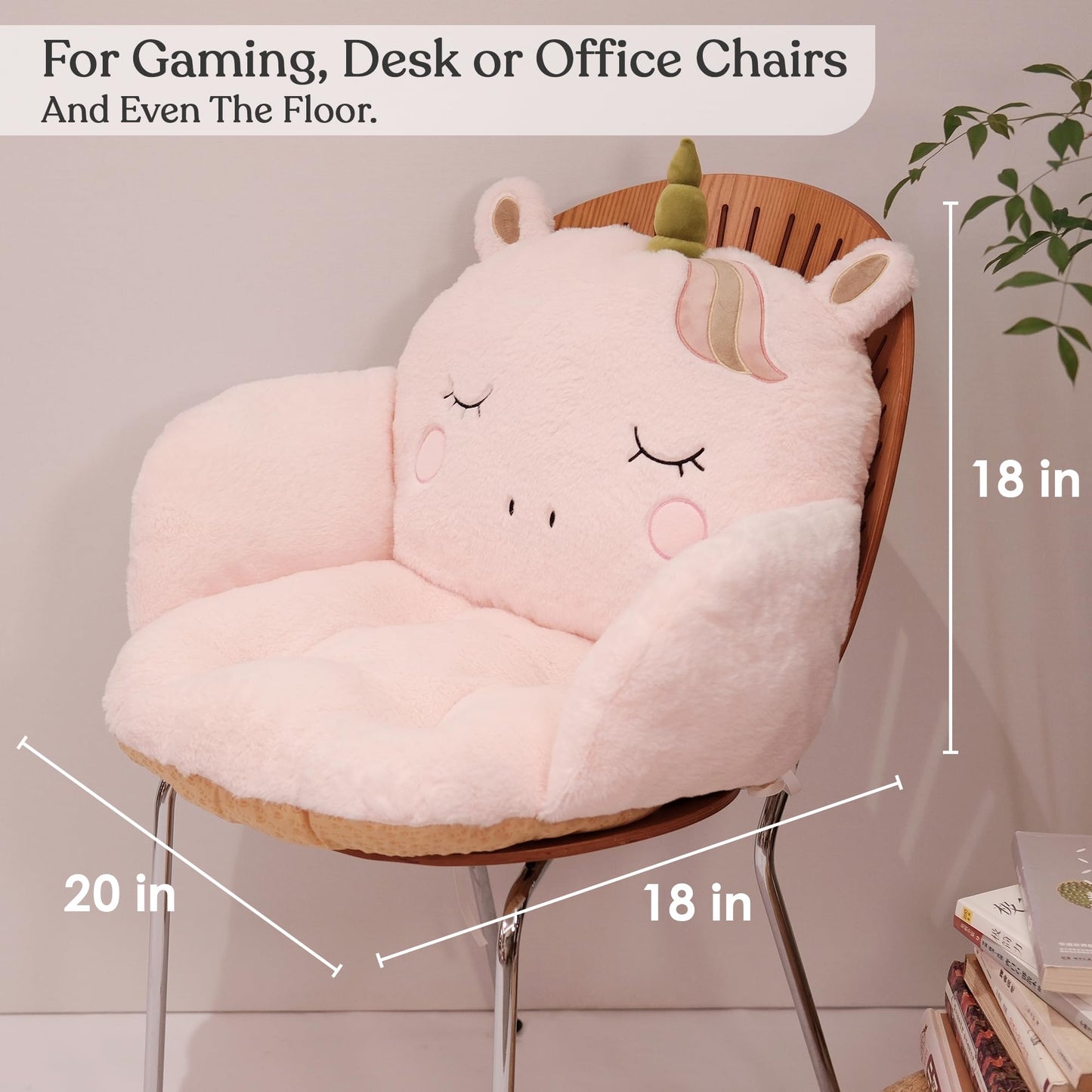 ninazy Unicorn Animal Cushion - Cute Pillows Chair Pillow - Pink Gaming Chair Cushion Cute - Seat Cushion for Office Chair - Sitting Pillows Car Seat Pillow Decor - Plush Pillows (Uni)