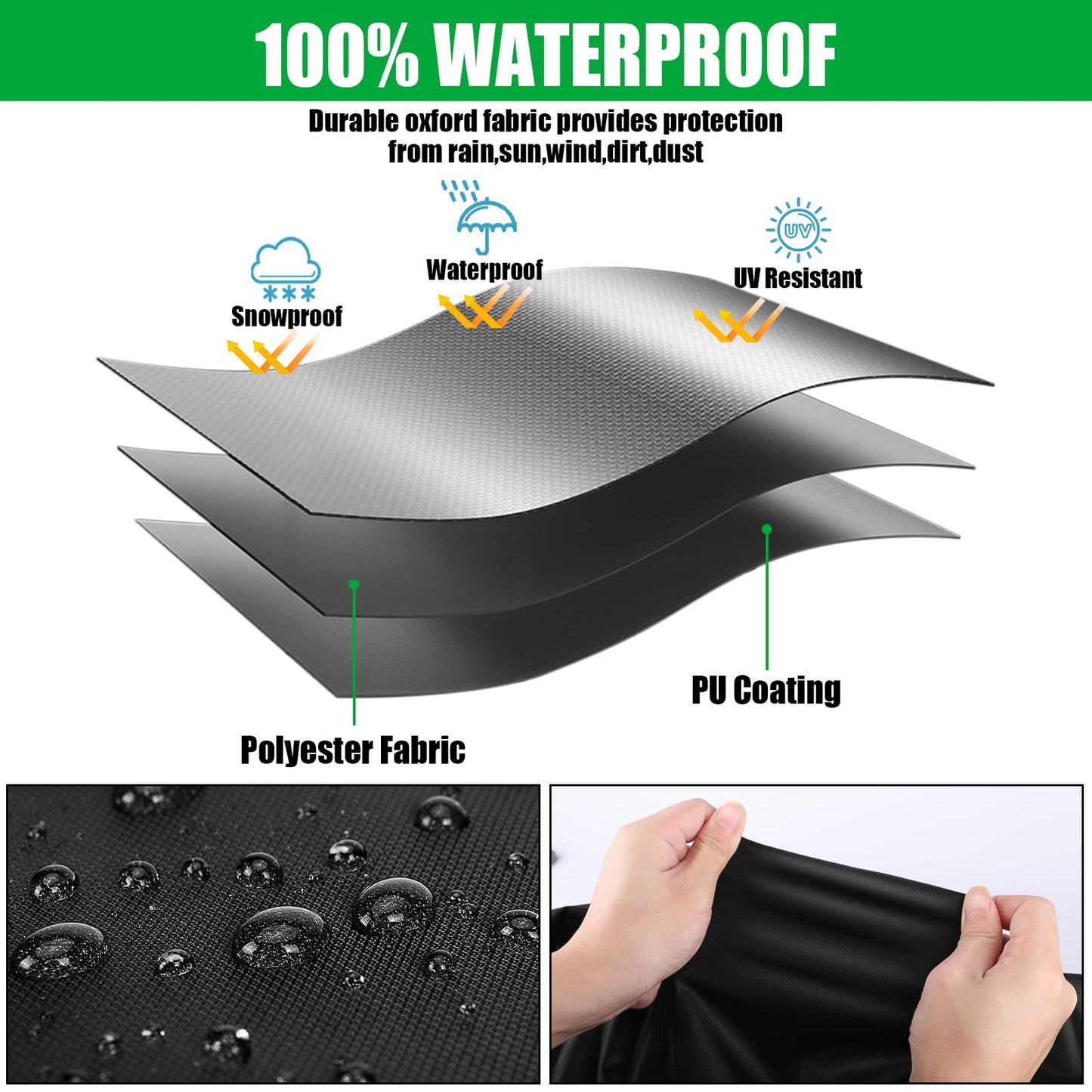 Jungda Outdoor Table Cover 42 Inch, Waterproof Patio Prep Table Covers, Outdoor Rectangle Bar Table Cover for Outdoor Furniture - 42 x 22 x 35 Inch