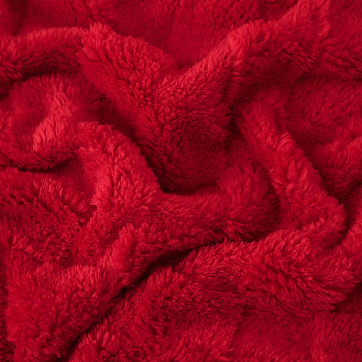 Linecooo Red Fleece Throw Blanket 50”×60”Checkered Design for Couch Sofa