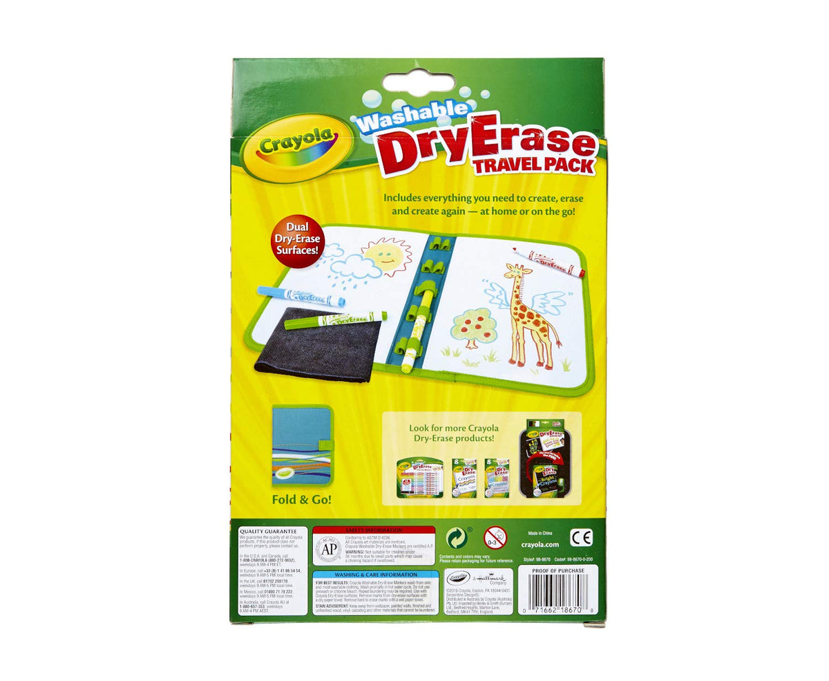 Crayola Washable Dry Erase Travel Pack, Whiteboard for Kids, Ages 4, 5, 6, 7 (Pack of 2)