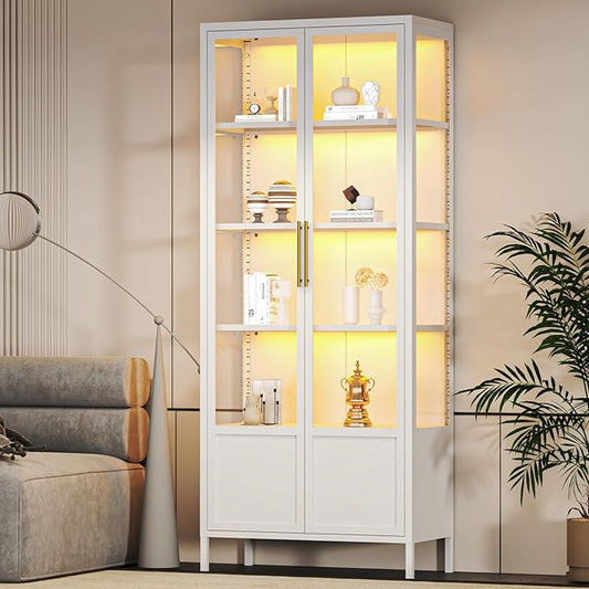 5-Tier Glass Display Cabinet