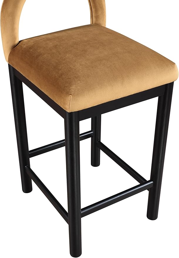 Meridian Furniture 11035Saddle-C Conrad Collection Art Deco Counter Stool