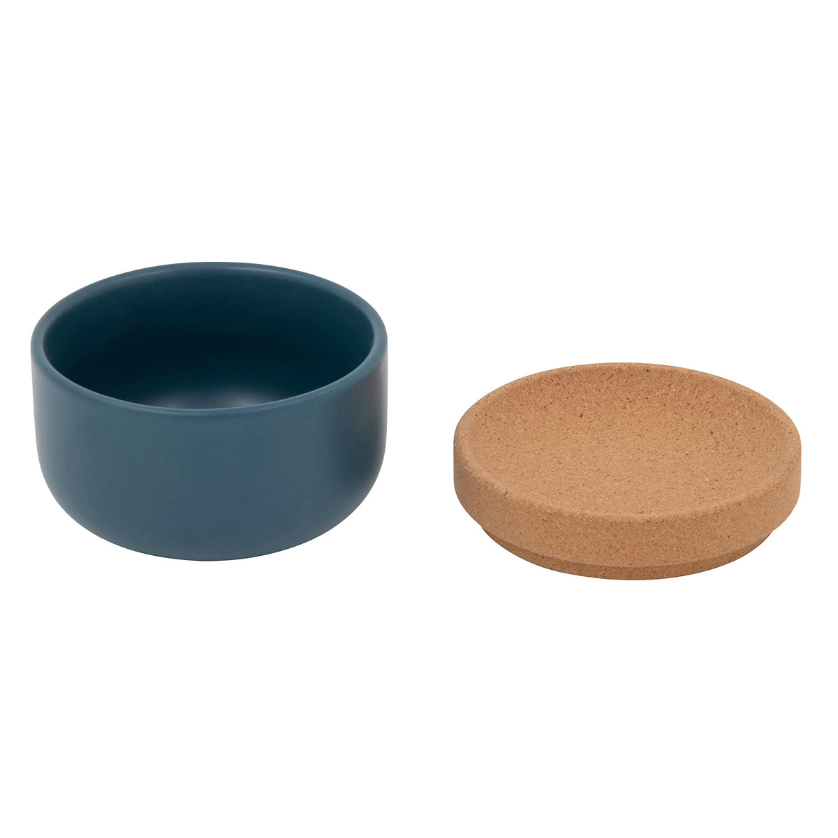 Kamenstein Ceramic and Cork Salt Pig with Easy Lift Lid for Easy Access,Teal