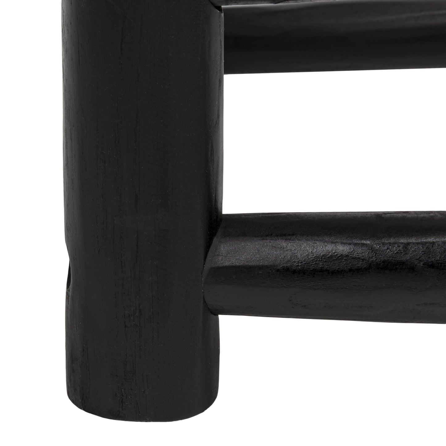 JONATHAN Y Chuck Bohemian Teak Wood Indoor Outdoor Accent Stool, 28" Handcrafted Backless Bench with Woven Synthetic Rattan Seat, Black Finish for Patio, Living Room, or Entryway STL3001B