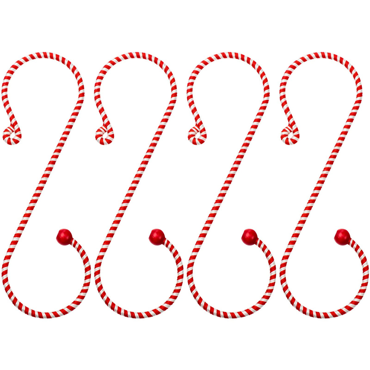 4 Pieces Candy Cane Stocking Holder Christmas Stocking Holders Mantel Hooks Hanger Red and White Xmas Hang Grip Supplies for Christmas Tree Fireplace Party Decoration