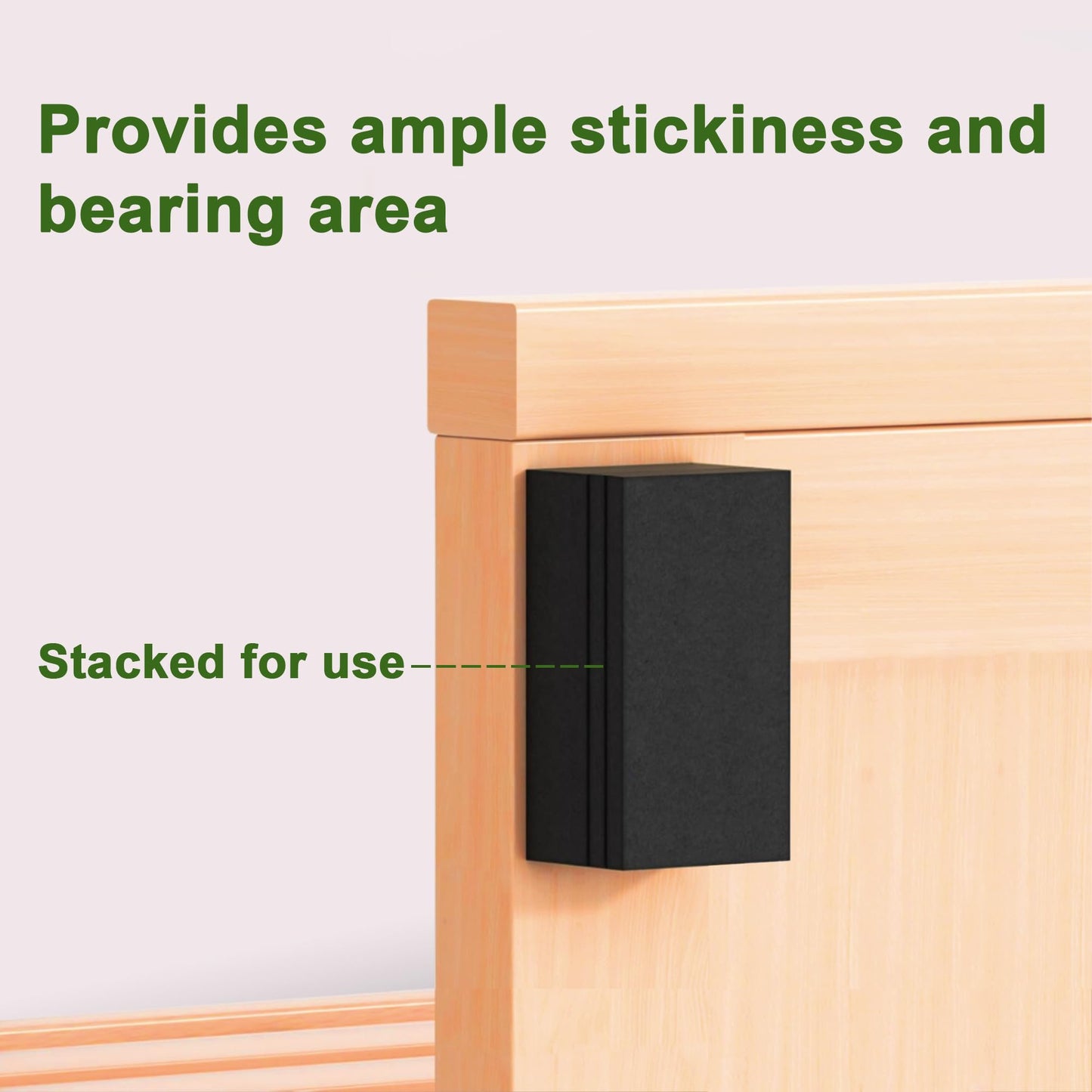 Krisler 32Pc Eva Foam Headboard Stoppers for Wall, 25mm Thicker Bed Stoppers for Headboard, 8Pcs (25mm) + 24Pcs (5mm), Furniture Wall Protectors,40 * 80 mm (Black)