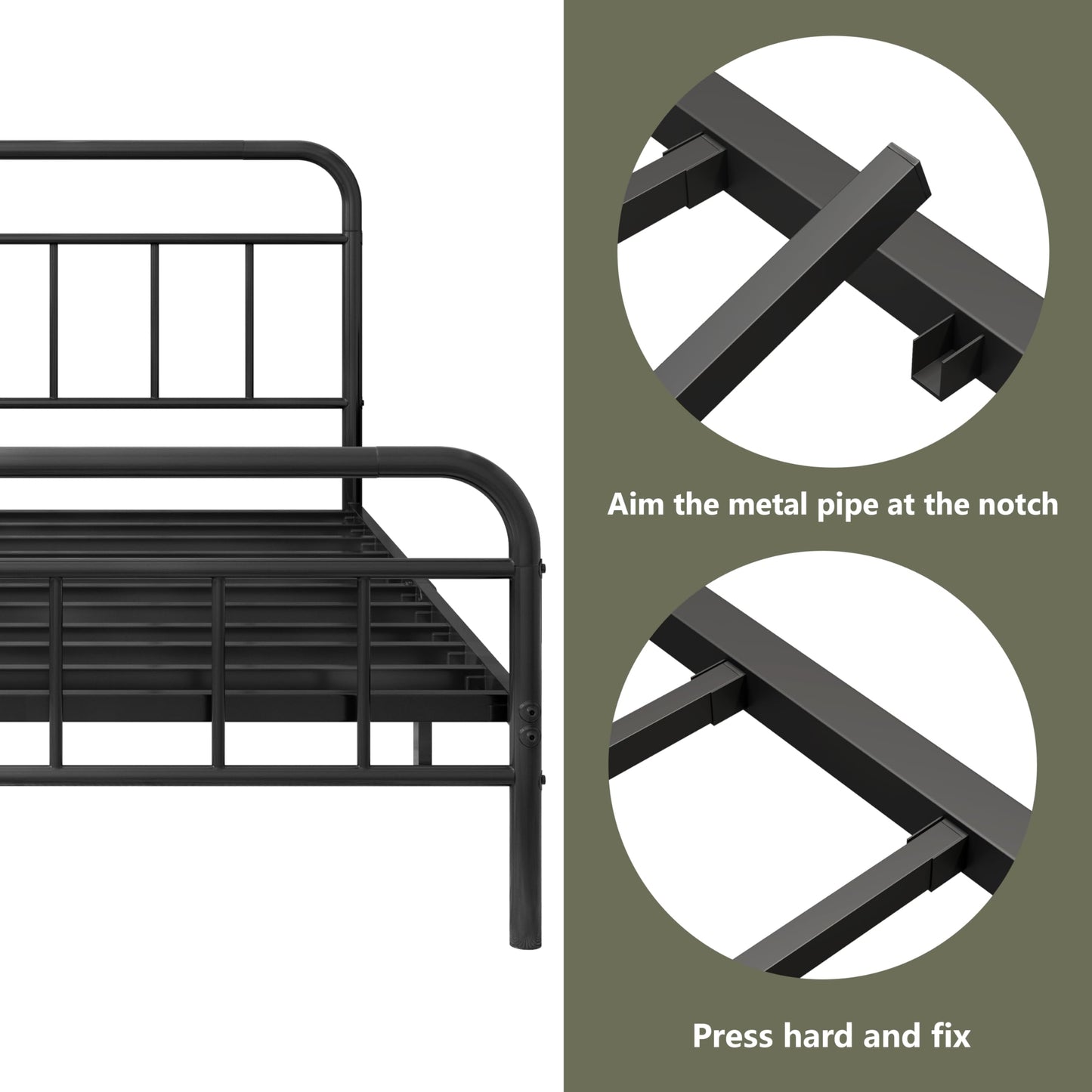Easllre 14Inch Metal Bed Frame,Full Size Bed Frame with Storage Space,Heavy Duty Sturdy Mattress Foundation,Easy Assembly,No Box Spring Needed,Full