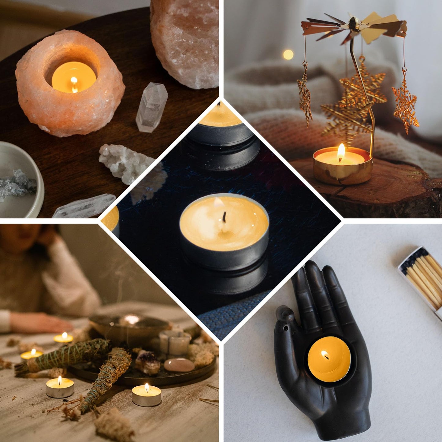 Natural Organic Beeswax Tea Candles in Metal Aluminum Cup - Small Candle Bulk Natural Scent Smokeless 4-5 Hours Long Burning - Yellow, Pack of 50