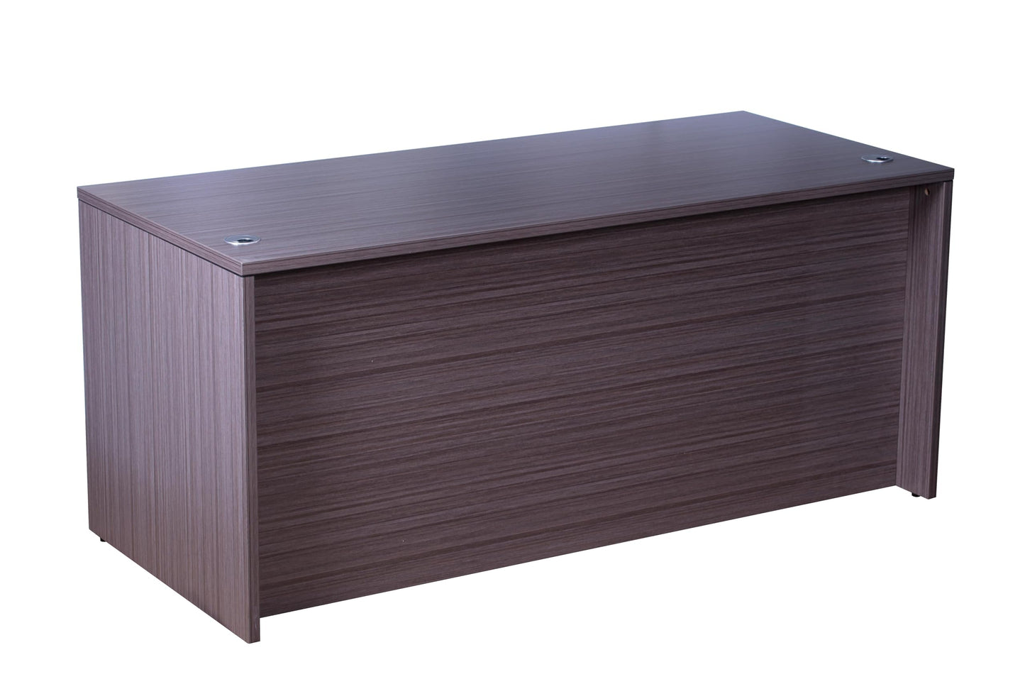 Boss Office Products 71 Inch Executive Office Suite with 2 File Storage Pedestals, Credenza and 4 Door Hutch, Driftwood