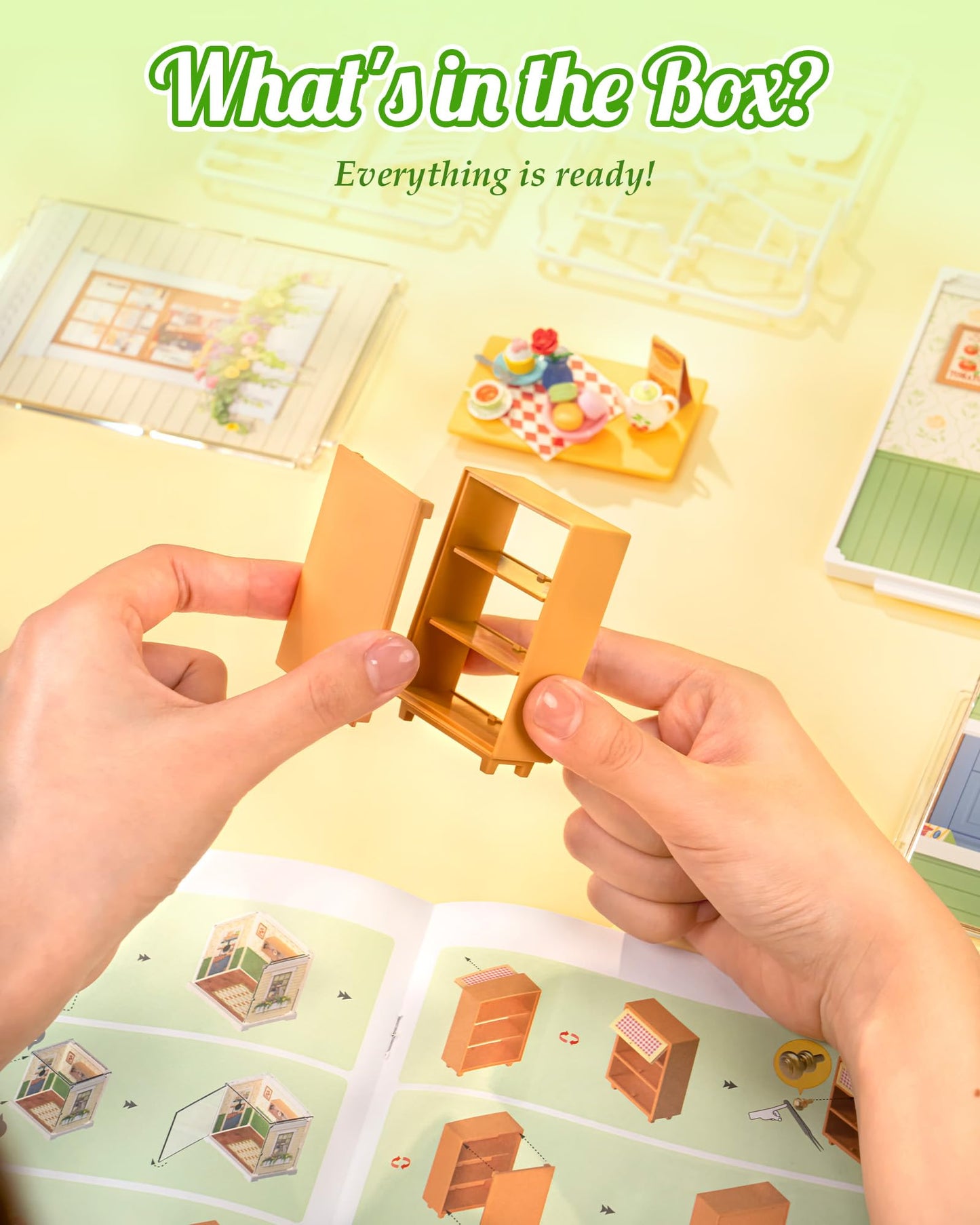 Rolife Super Creator Mini Series, DIY Plastic Miniature Kits Retail Store Series, Mini Model House Building Set for Teens Aged 14+, DIY Crafts/Hobbies for Adults (Floral Dining Room)