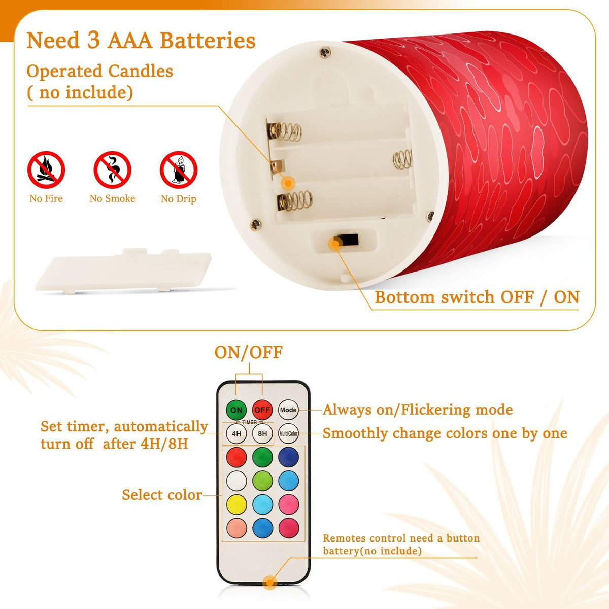 ALAZA Hearts Red Flickering Flameless Candles Battery Operated with Remote Timer,Tea Light Candles LED Pillar Votive Candles Set of 2 for Outdoor Indoor Decorations