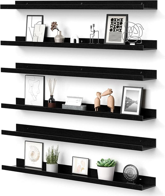 upsimples Floating Shelves for Wall, 35.5 Inch Shelves for Decor Storage Set of
