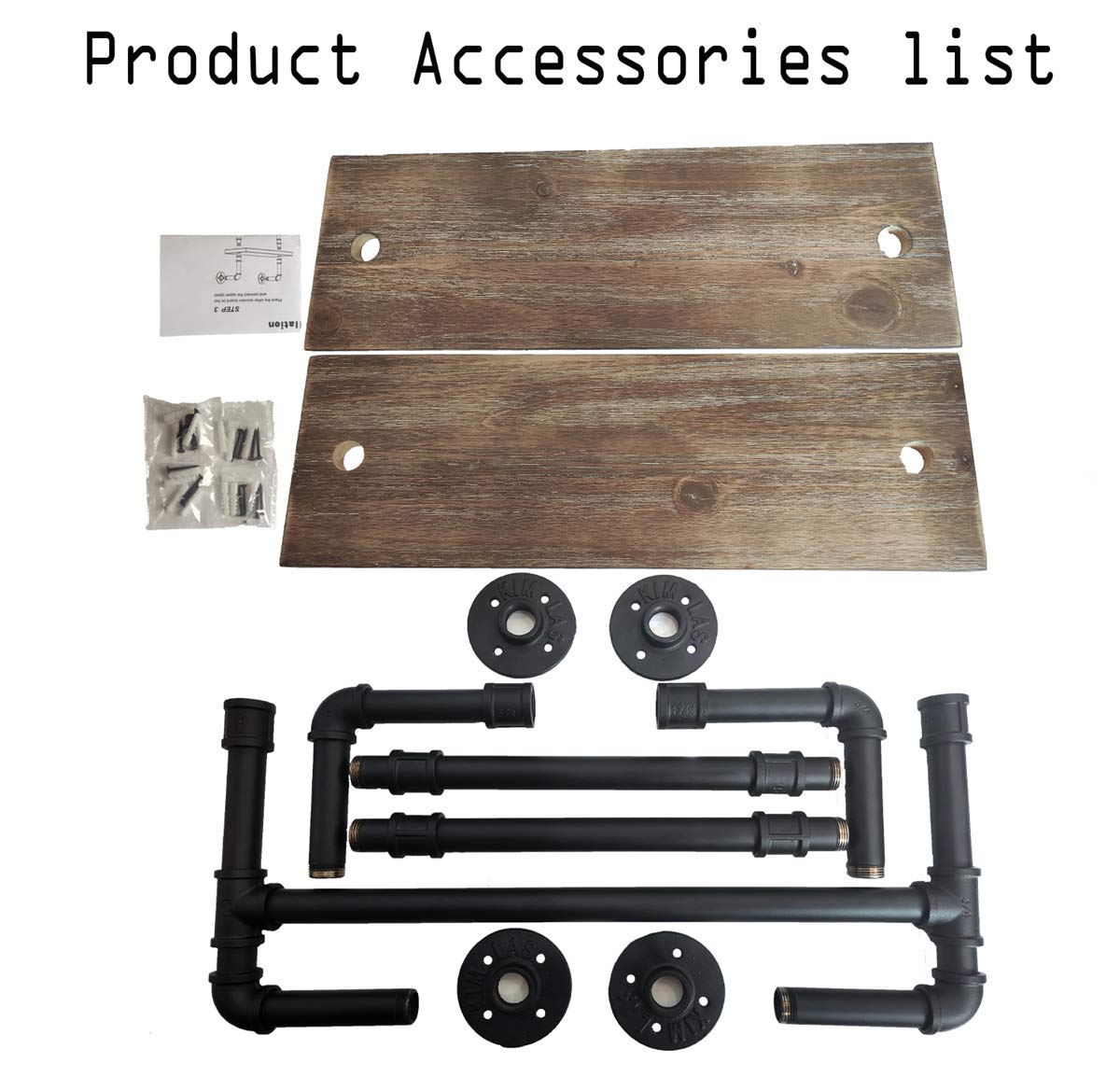 LooftMate Industrial Pipe Shelf,2 Tiered Metal Towel Racks for Bathroom,20" Industrial Pipe Floating Shelves Shelving,Rustic Wood Wall Mount Shelf with Bar,Iron Towel Holder