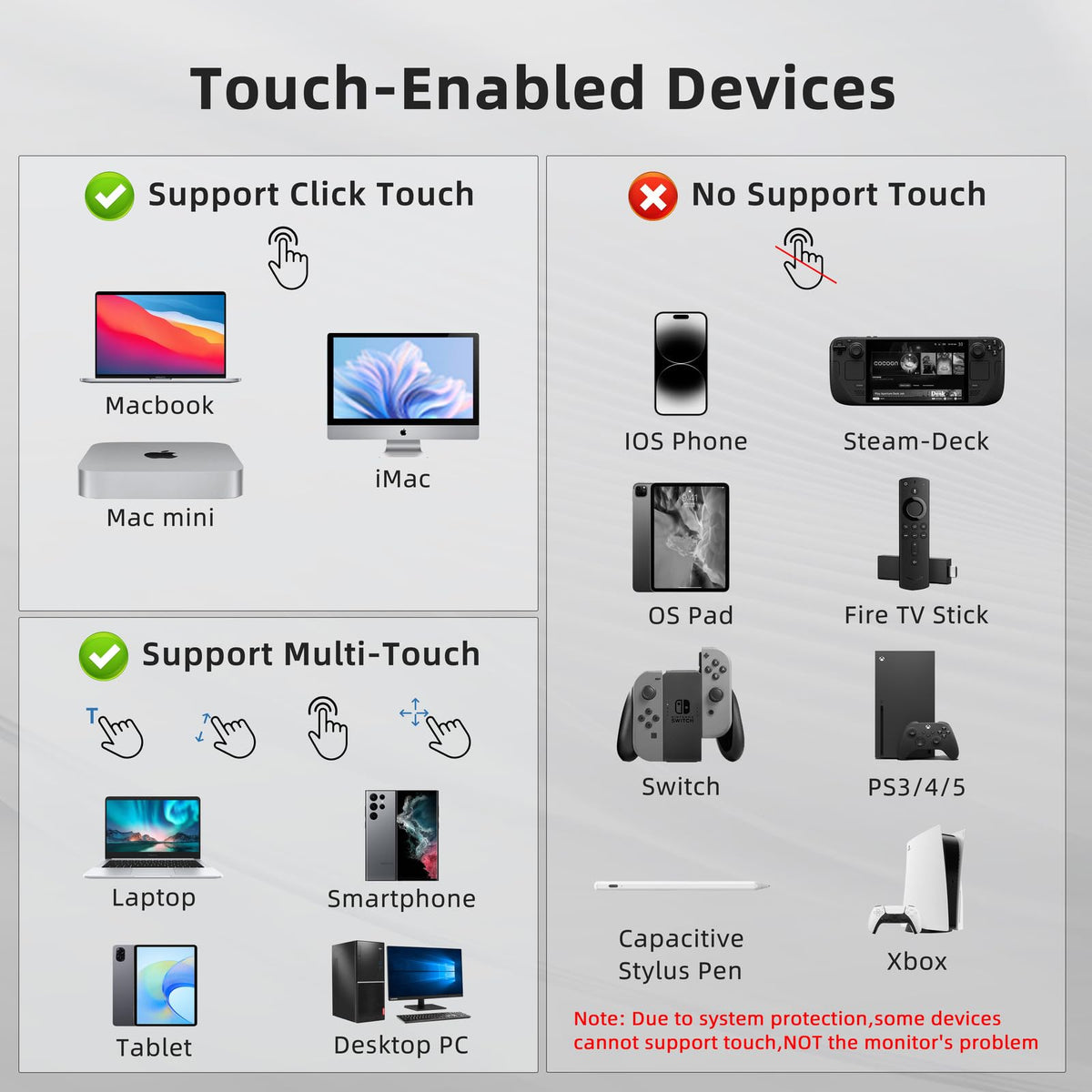 MAGICRVEN Touchscreen Portable Monitor 1080P IPS 15.6'' Touch Screen Monitor for Laptop Touch Screen Extender, USB-C HDMI External Travel Monitor Touch Display with 2-Speaker VESA for Mac PC Phone PS5