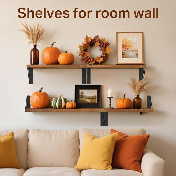BAYKA Floating Shelves for Wall, Book Shelf for Bedroom, Decor Shelves for