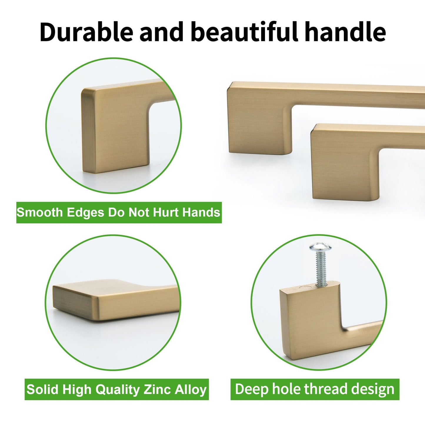 TUNNY 10 Pack Classic Cabinet Handles-5"/128mm Screw Spacing Champagne Bronze Furniture Hardware Handles for Kitchen Cabinets Bedroom Cabinet Pull