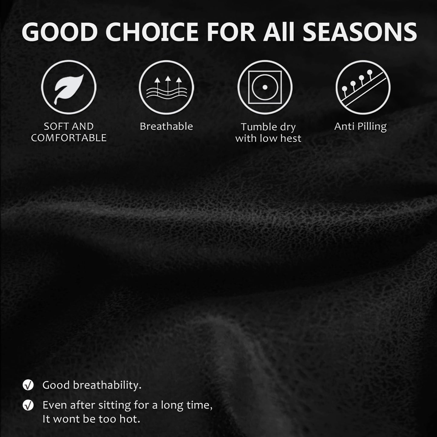 ANARACHON Leather Look Couch Arm Covers Set of 2 Armrest Covers for Sofa Chair Arm Protectors Stretch Armchair Slipcovers with Pockets Washable Spandex Fabric (Medium, Black)