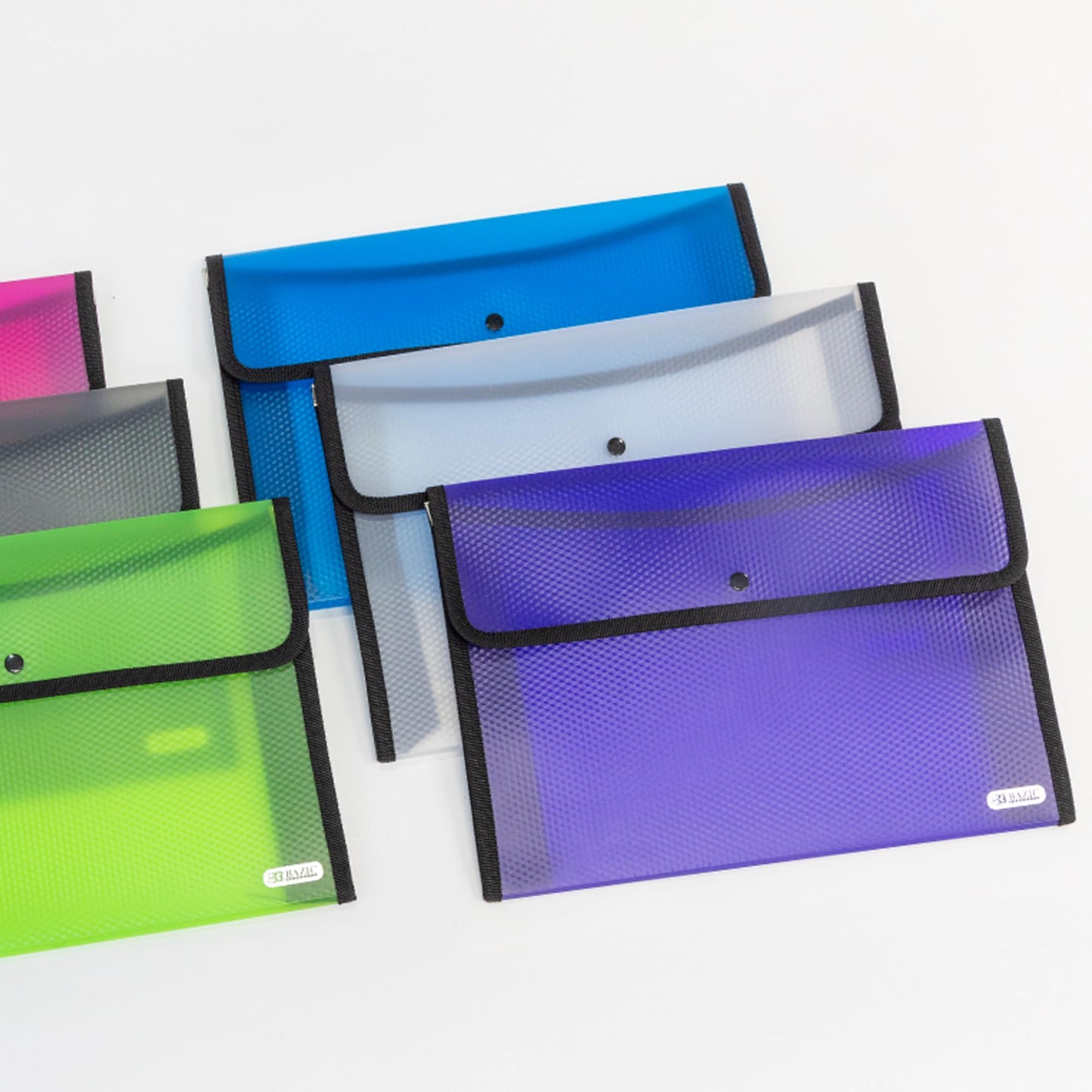 BAZIC Products Square Flap Document Holder, A4/Letter Size, Flexible Poly Shell, for School Office Documents, Case of 72