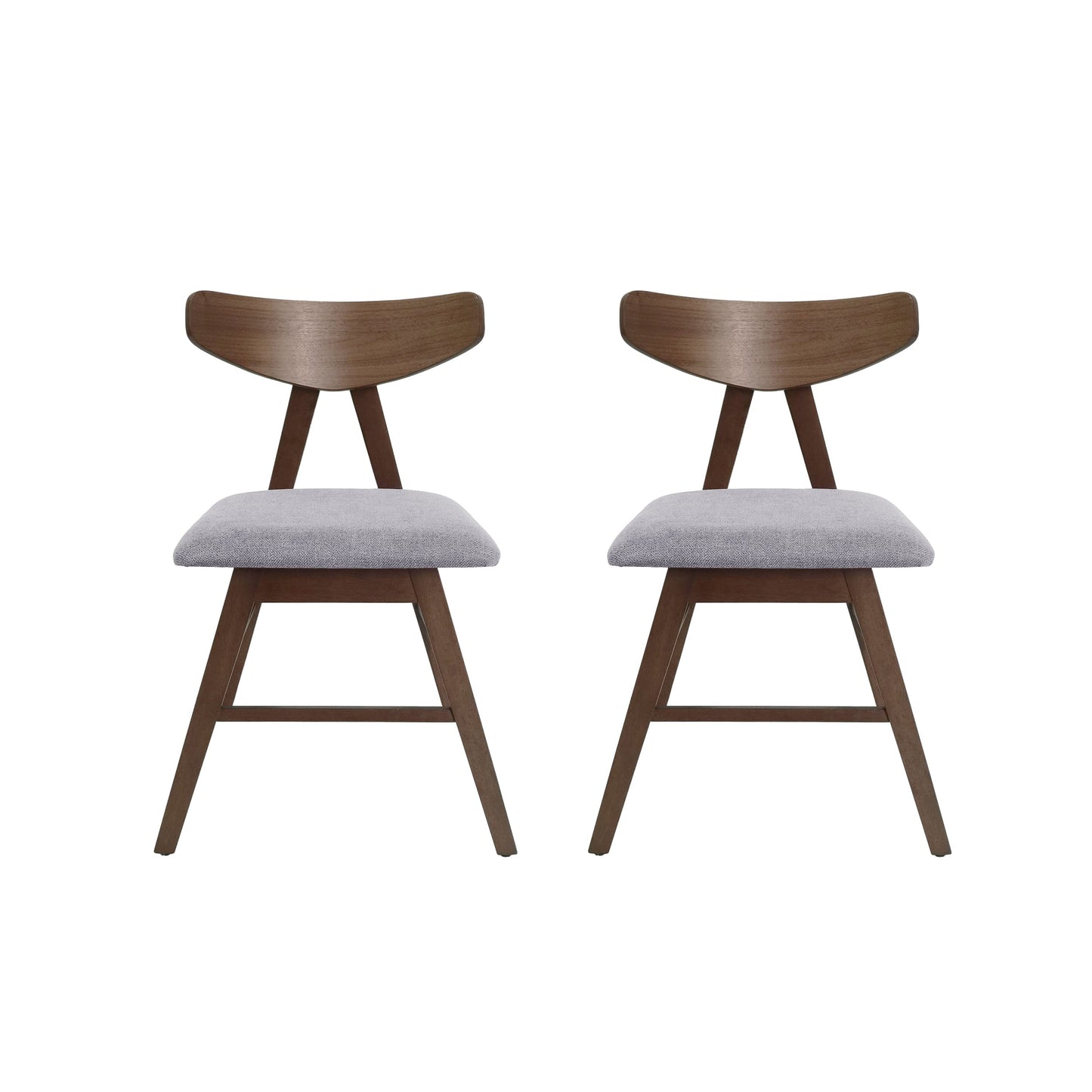 Christopher Knight Home Stocker Upholstered Dining Chairs - Dark Gray/Walnut (Set of 2)