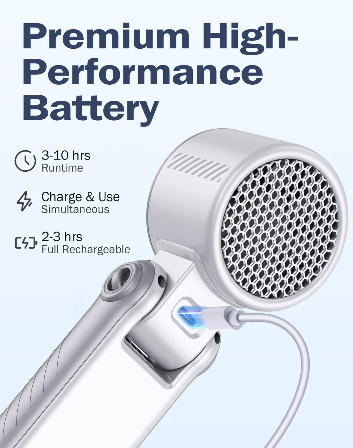 Taiofan Portable Handheld Fan with Cooling Ice Function, Rechargeable Mini Personal Fan, 5 Speeds Strong Wind, Quiet USB Travel Fan for Outdoor, Office, Summer Heat
