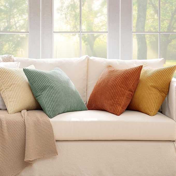 MIULEE Boho Farmhouse Throw Pillow Covers 20x20 Inch Set of 4 Summer Modern