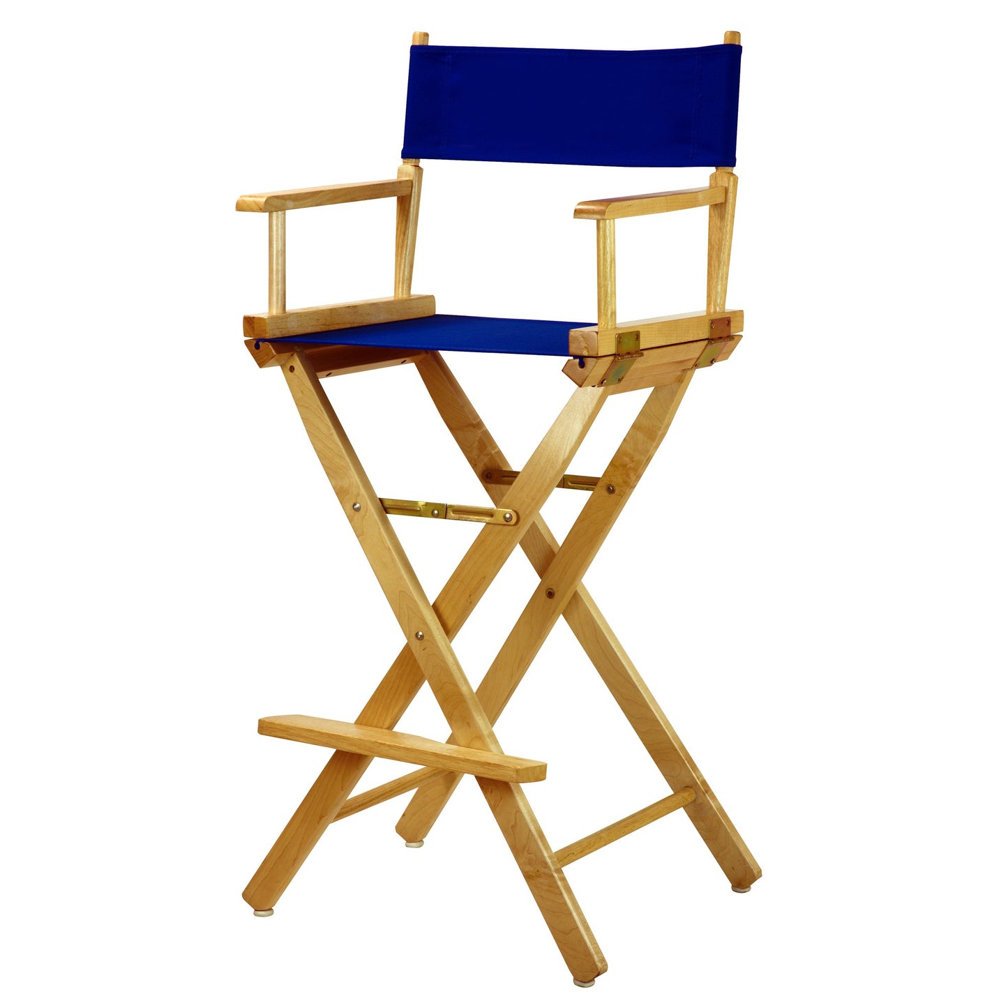 Casual Home 30" Director's Chair Natural Frame-with Roayl Blue Canvas, Bar Height