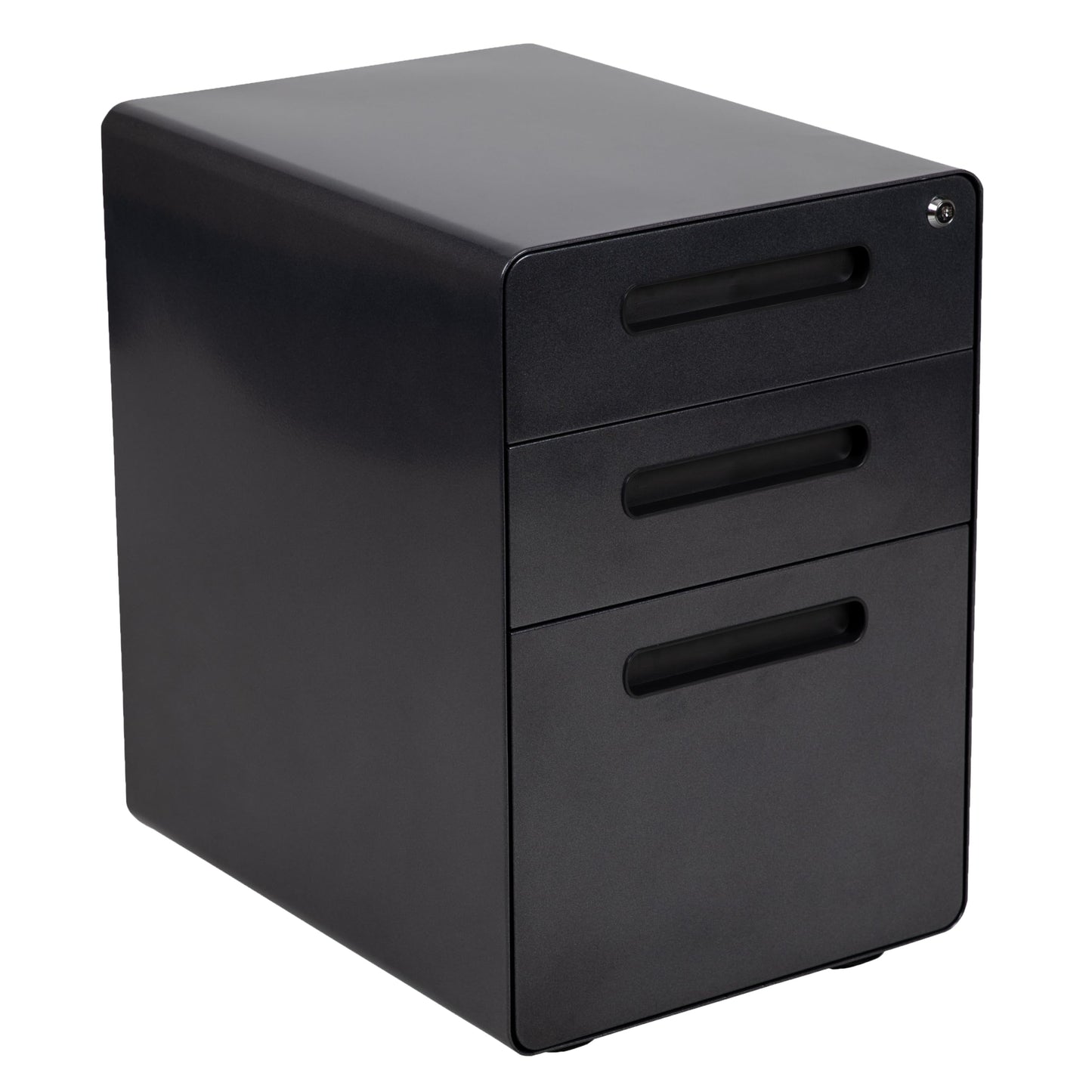 Flash Furniture Work From Home Kit - Black Computer Desk, Ergonomic Mesh/LeatherSoft Office Chair and Locking Mobile Filing Cabinet