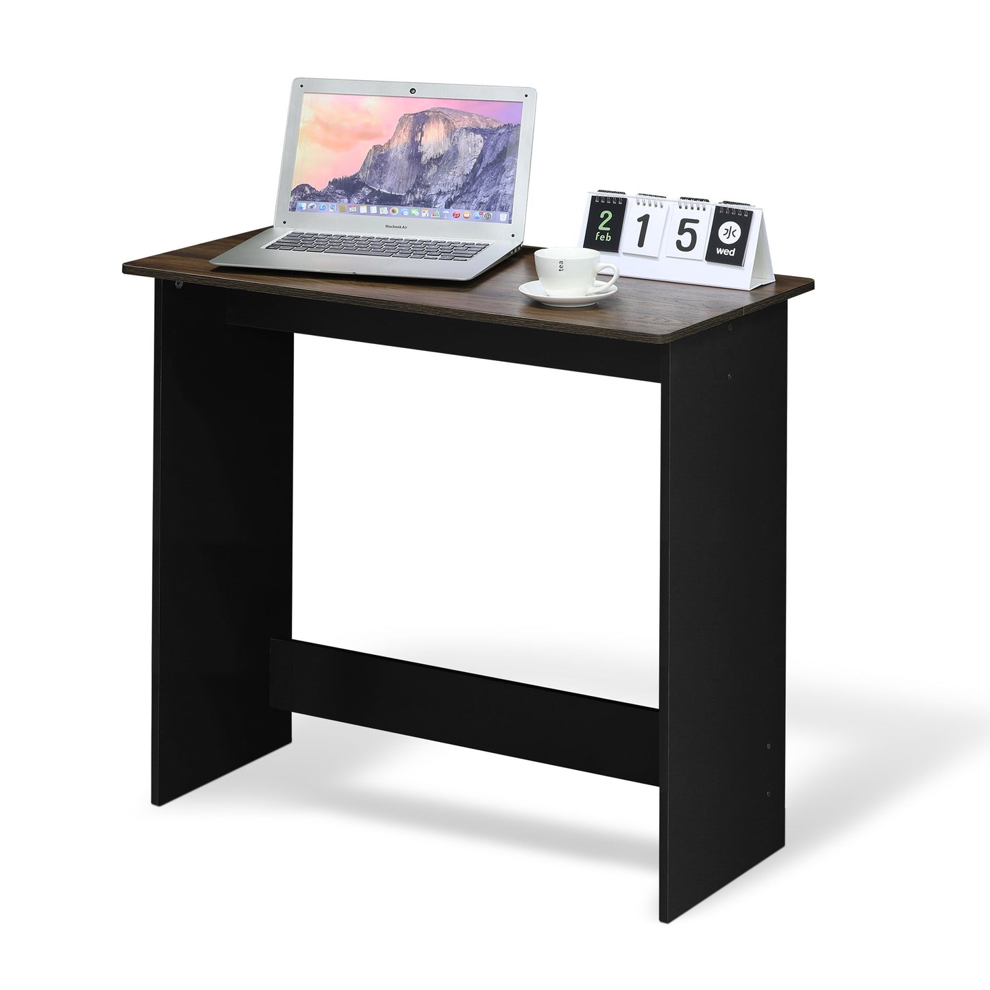 Furinno Simplistic 31-Inch Rustic Brown Computer Desk, Small Office Desk, Rectangular Home Office Desk with Drawers, Gaming Desk for Home Office, Bedroom, Study Room, Brown Walnut