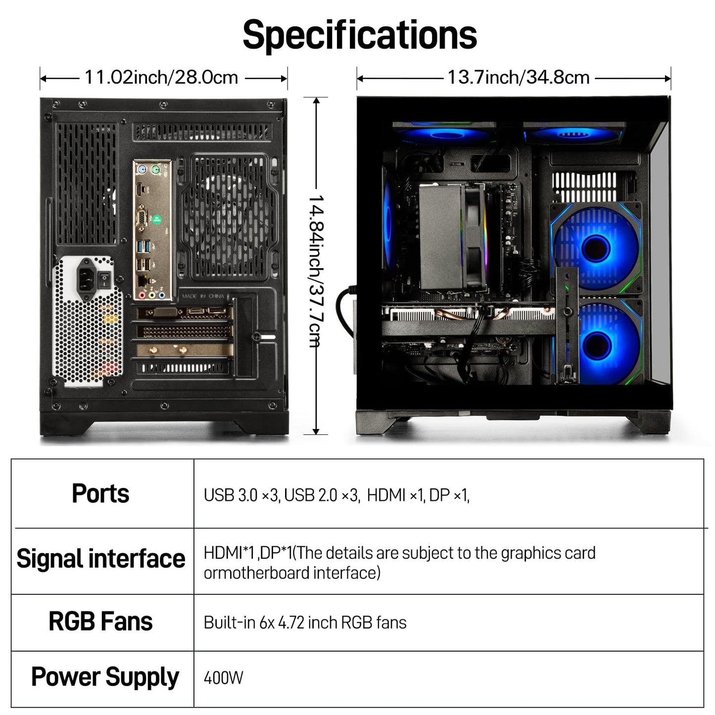 WIWB Gaming Desktop PC – Ryzen 5 4500, GeForce RTX 3050, 16GB DDR4 RAM, 512GB NVMe SSD, WiFi 6 – Desktop for Gaming, Streaming, School, Home Office & Everyday Use