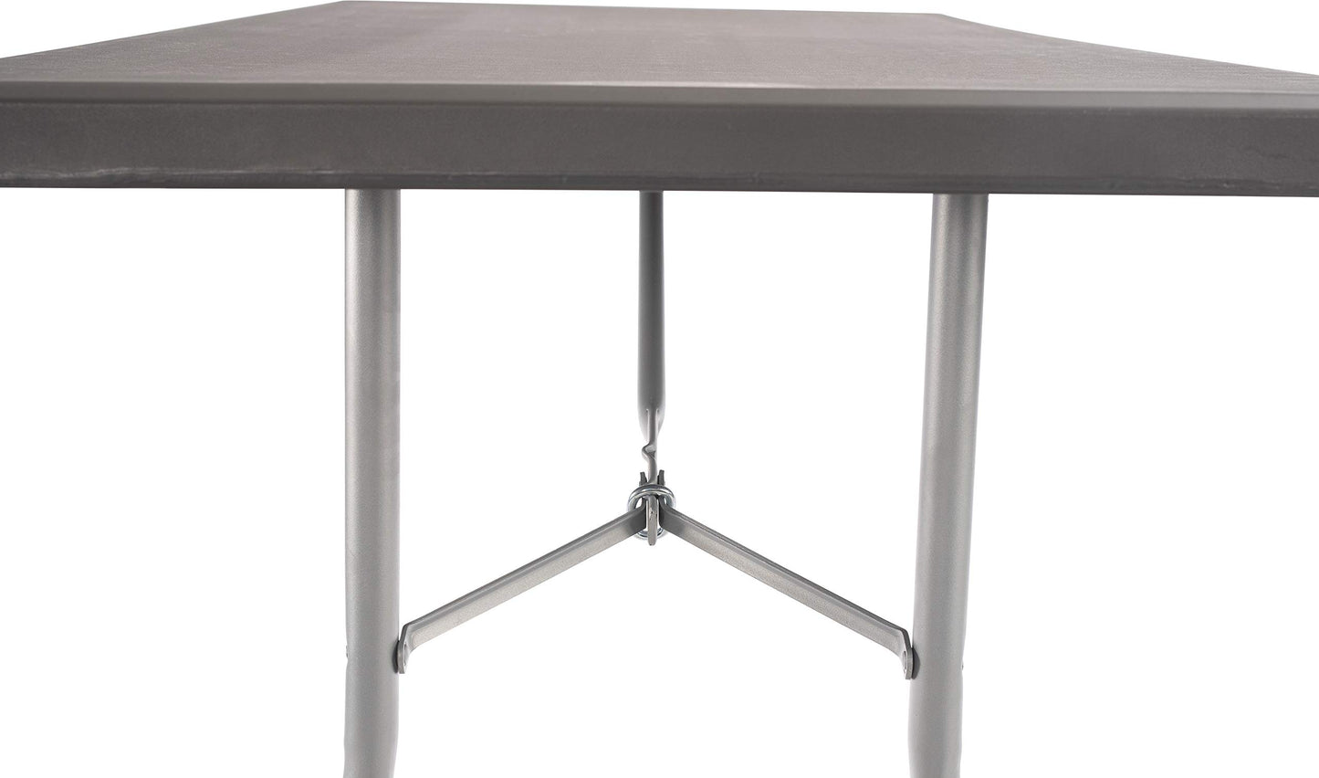National Public Seating 30" x 72" Plastic Folding Table - Adjustable, Heavy-Duty, Portable, Indoor/Outdoor Table for Office, Camping, Events & Parties – Scratch & Heat Resistant, Charcoal Gray