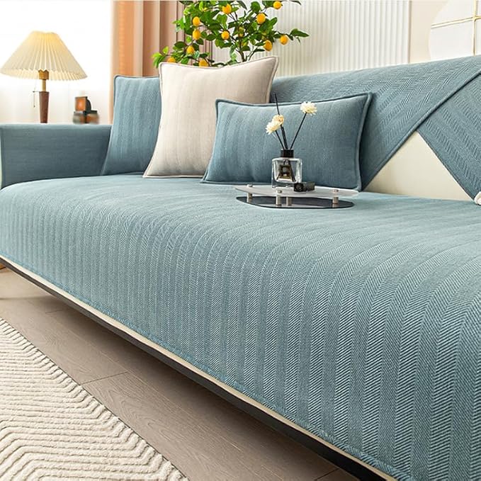 Funny Fuzzy Couch Cover, Chenille Couch Furniture Protector, Non Slip Sofa