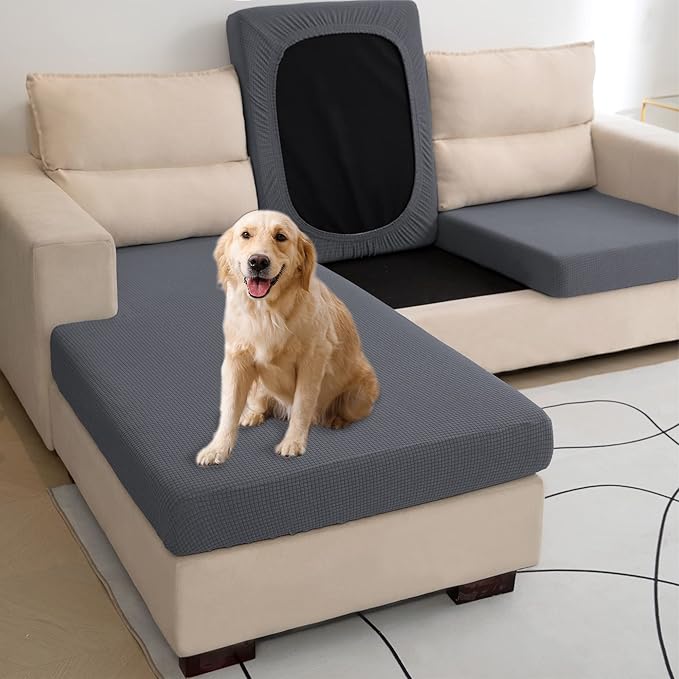 Water Repellent L Shaped Couch Covers 4 Pieces Sofa Seat Cushion Slipcovers