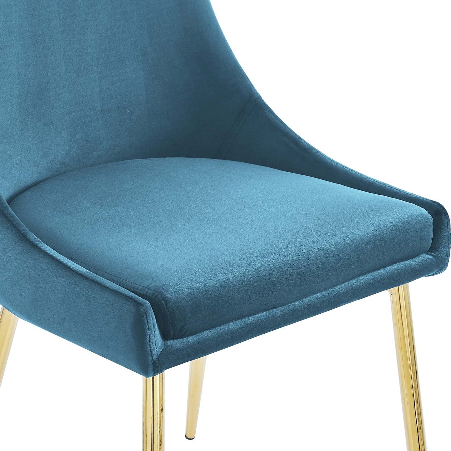 Viscount Performance Velvet Dining Chairs - Set of 2 in Gold Blue