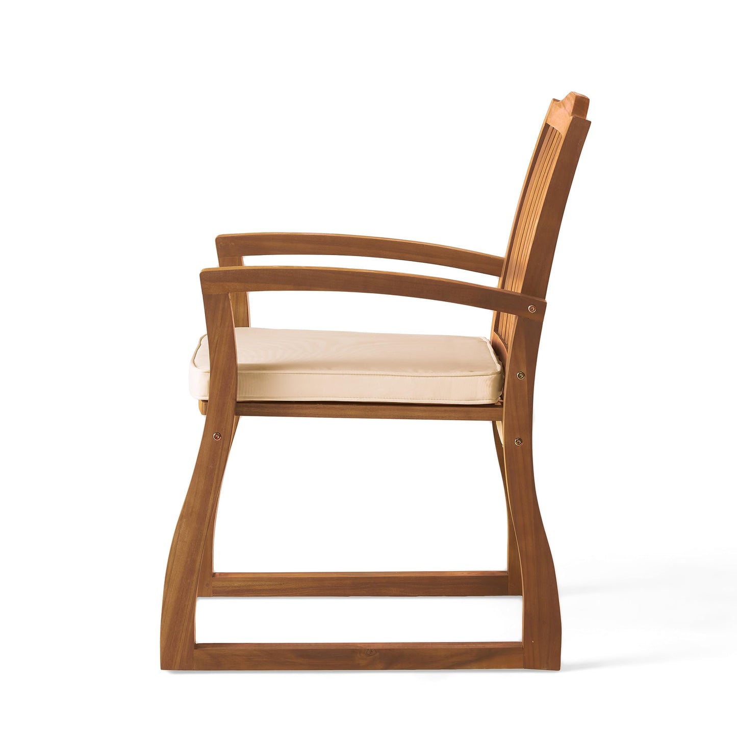 Christopher Knight Home Della Acacia Wood Outdor Dining Chairs, 2-Pcs Set, Teak Finish With Rustic Metal