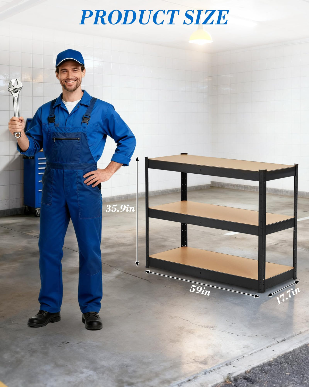 Garage Metal Storage Shelving Units,Heavy Duty Garage Shelving Adjustable Garage Shelves,5-Tier Shelving Units,Loads 2500 LBS,Storage Utility Racks for Warehouse,Pantry, Basement