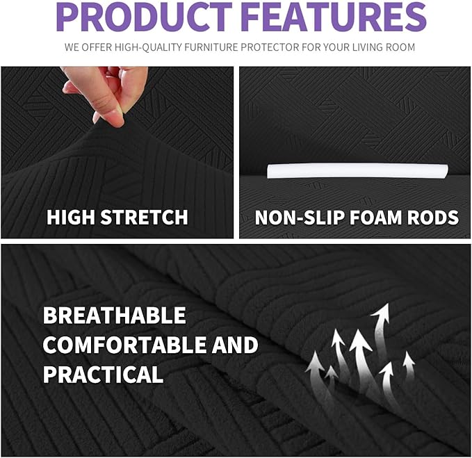 ZNSAYOTX Oversized Super Stretch Couch Cover, New Striped Sofa Covers