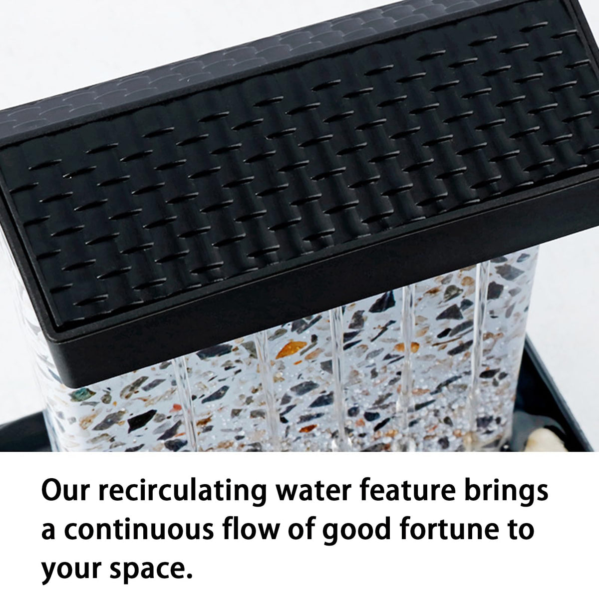 RWOORA Mini Tabletop Water Fountain with LED Light & Powerful Pump – USB Powered Desktop Decor for Home, Office, and Tea Room