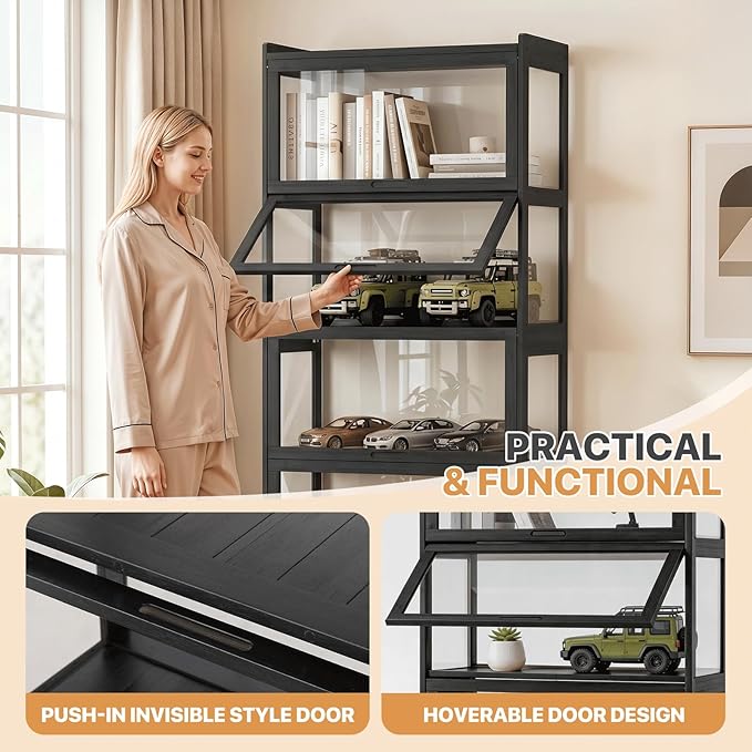 Magshion Display Cabinet with Acrylic Doors, 5-Tier Curio Cabinet